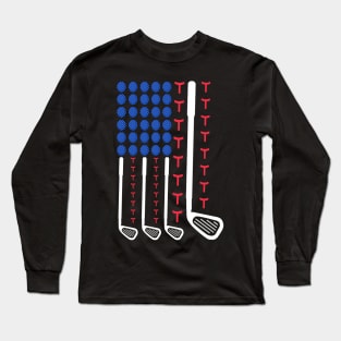 American flag golfing Long Sleeve T-Shirt